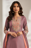 Dusty Plum Embroidered Kurta Set