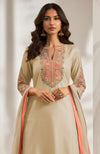 Pale Gold Embroidered Kurta Set
