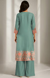 Teal Green Embroidered Kurta Set