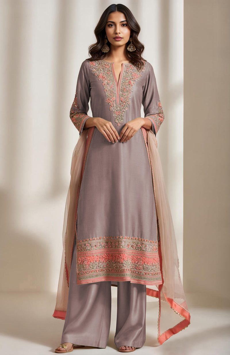 Sage Green Embroidered Kurta Set
