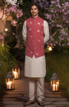 Ivory Kurta Set with Cream Floral Embroidered Bandi Jacket