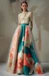 Opal Flora Pearl Embroidered Skirt Set