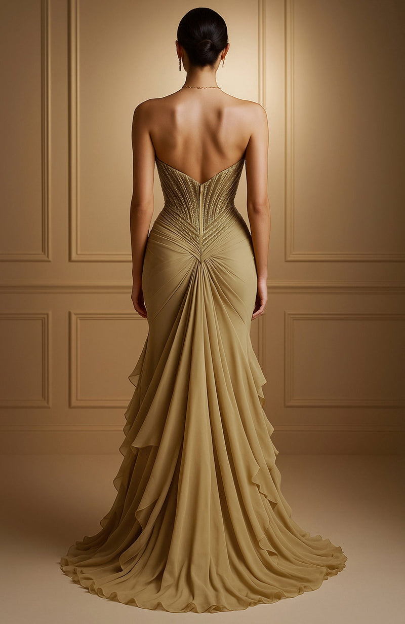 Golden Rhapsody Embellished Corset Gown | Talking Threads