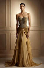 Champagne Radiance Embellished Corset Gown