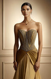 Champagne Radiance Embellished Corset Gown
