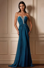 Azure Drape Crystal Sweetheart Gown
