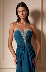 Azure Drape Crystal Sweetheart Gown