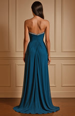 Azure Drape Crystal Sweetheart Gown