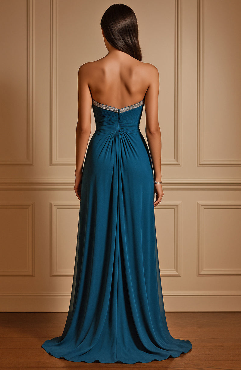 Azure Drape Crystal Sweetheart Gown