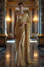 Golden Aura Sequin Embroidered Saree