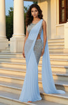 Powder Pink Grace Sequin Embroidered Drape Saree