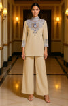 Cerulean Blue Royale Crystal Embroidered Ensemble