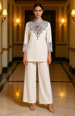 Cerulean Blue Royale Crystal Embroidered Ensemble
