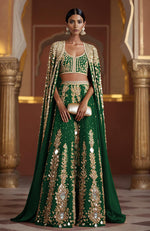 Sapphire Blue Mirror Cape Set – Jalwa by Talking Threads