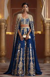 Sapphire Blue Mirror Cape Set – Jalwa by Talking Threads