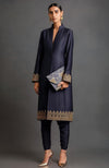 Noor Embroidered Midnight Blue Jacket Set