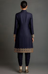 Noor Embroidered Midnight Blue Jacket Set