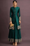 Ruhani Embroidered Emerald Green Jacket Set
