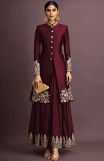 Ruhani Embroidered Emerald Green Jacket Set