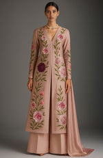 Blush Pink Floral Embroidered Kurta Set