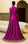 Regal Fuchsia Zardozi Resham Embroidered Jacket and Skirt Set