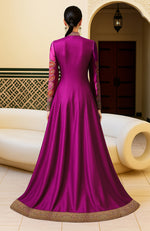 Regal Fuchsia Zardozi Resham Embroidered Jacket and Skirt Set