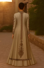 Kashmir Kashidakari Jamawar Embroidered Jacket & Skirt Set