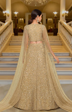 Cleopatra Gold Bead & Sequin Hand Embroidered Lehenga Set