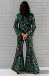 Emerald Multicolour Parsi Gara Embroidered Flared Pant Suit