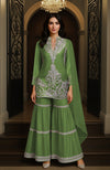 Mustard Yellow Embroidered Gharara set