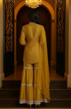 Mustard Yellow Embroidered Gharara set