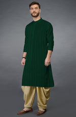 Bottle Green Pintuck Kurta Set