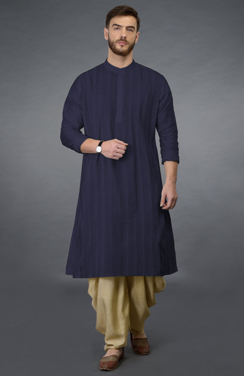 Eclipse Blue Pintuck Kurta Set