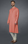 Powder Blue Kurta with Pintuck & Kantha Hand Embroidery
