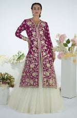 Black Floral Parsi Gara Embroidered Jacket Set