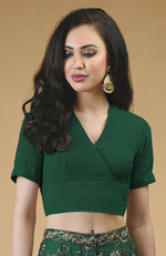 Emerald Green  V Neck Blouse