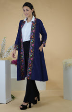 Maroon Kashmiri Kashidakari Hand Embroidered Kimono Jacket