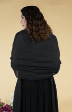 Black Galaxy Hand Embroidered Pure Cashmere Stole