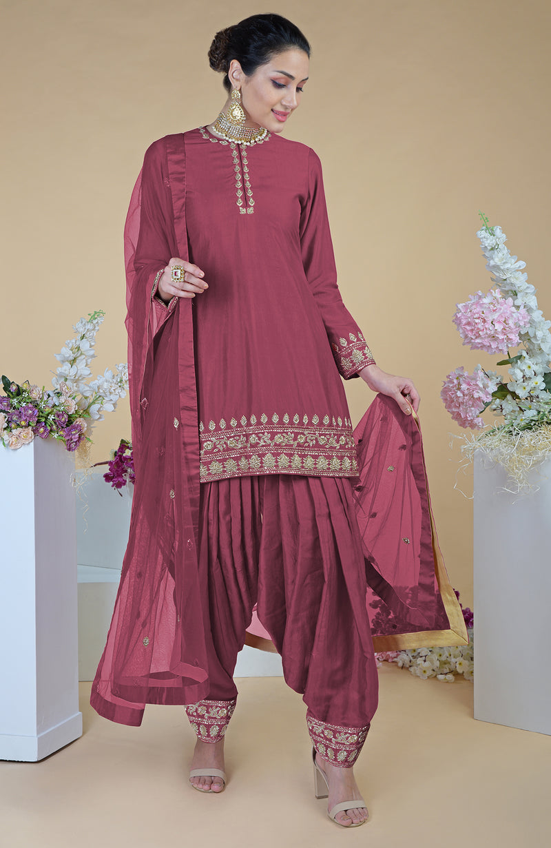 Red Zardozi Hand Embroidered Salwar Suit