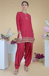 Red Zardozi Hand Embroidered Salwar Suit