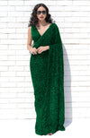 Emerald Green Sequin Couture Hand Embroidered Saree