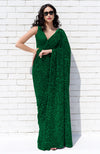 Emerald Green Sequin Couture Hand Embroidered Saree
