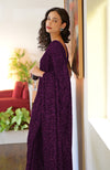 Purple Passion Sequin Couture Hand Embroidered Saree