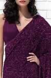 Purple Passion Sequin Couture Hand Embroidered Saree