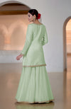Sage Green Marori & Zardozi Hand Embroidered Sharara Set