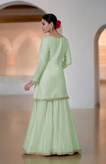 Sage Green Marori & Zardozi Hand Embroidered Sharara Set