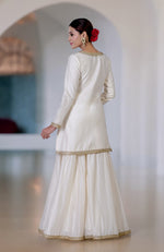 Ivory Marori & Zardozi Hand Embroidered Sharara Set