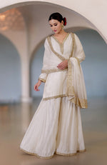 Ivory Marori & Zardozi Hand Embroidered Sharara Set