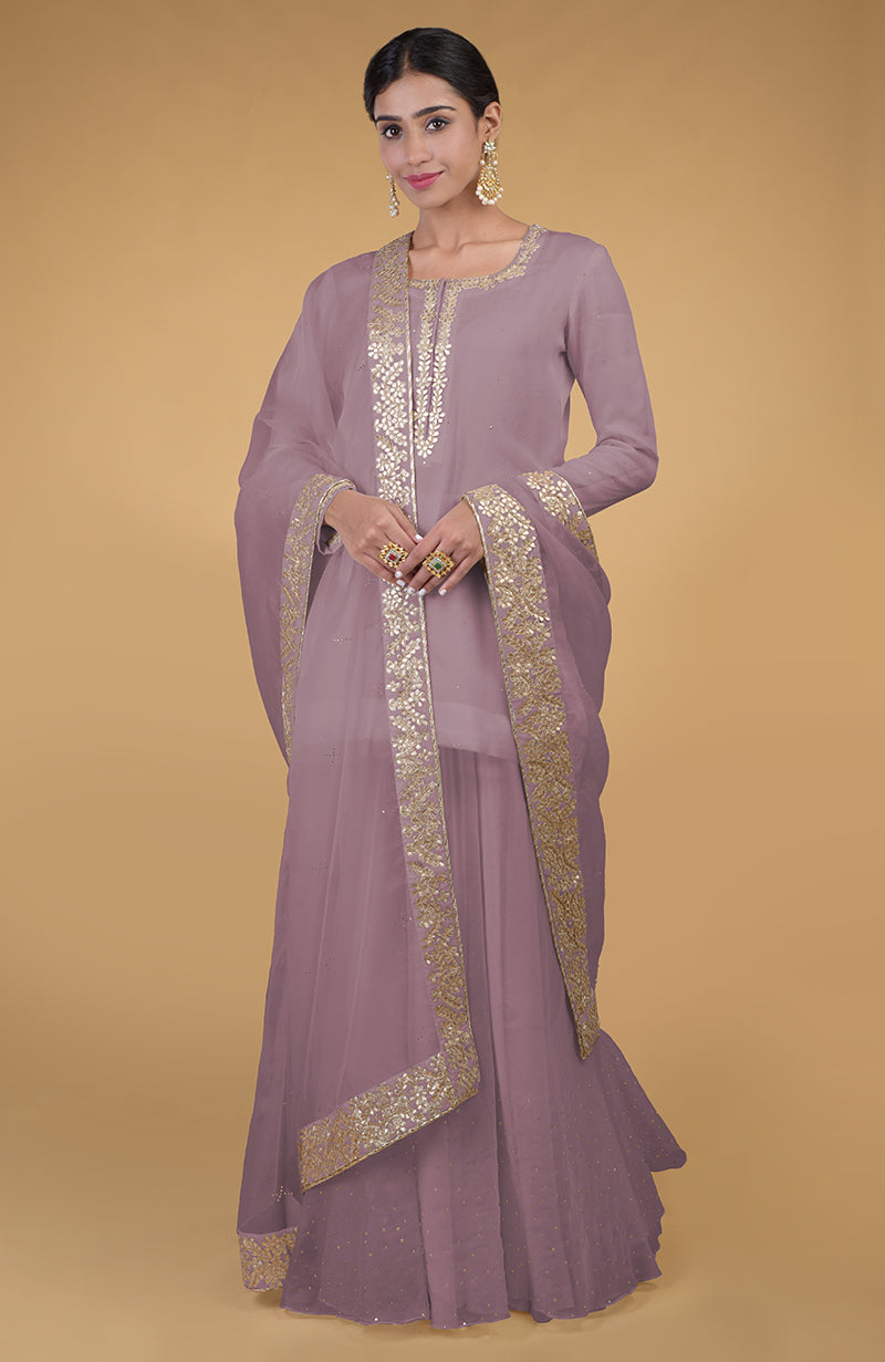 Ivory Rose Gold Gota Patti Pure Organza Dupatta