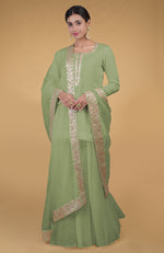 Ivory Rose Gold Gota Patti Pure Organza Dupatta